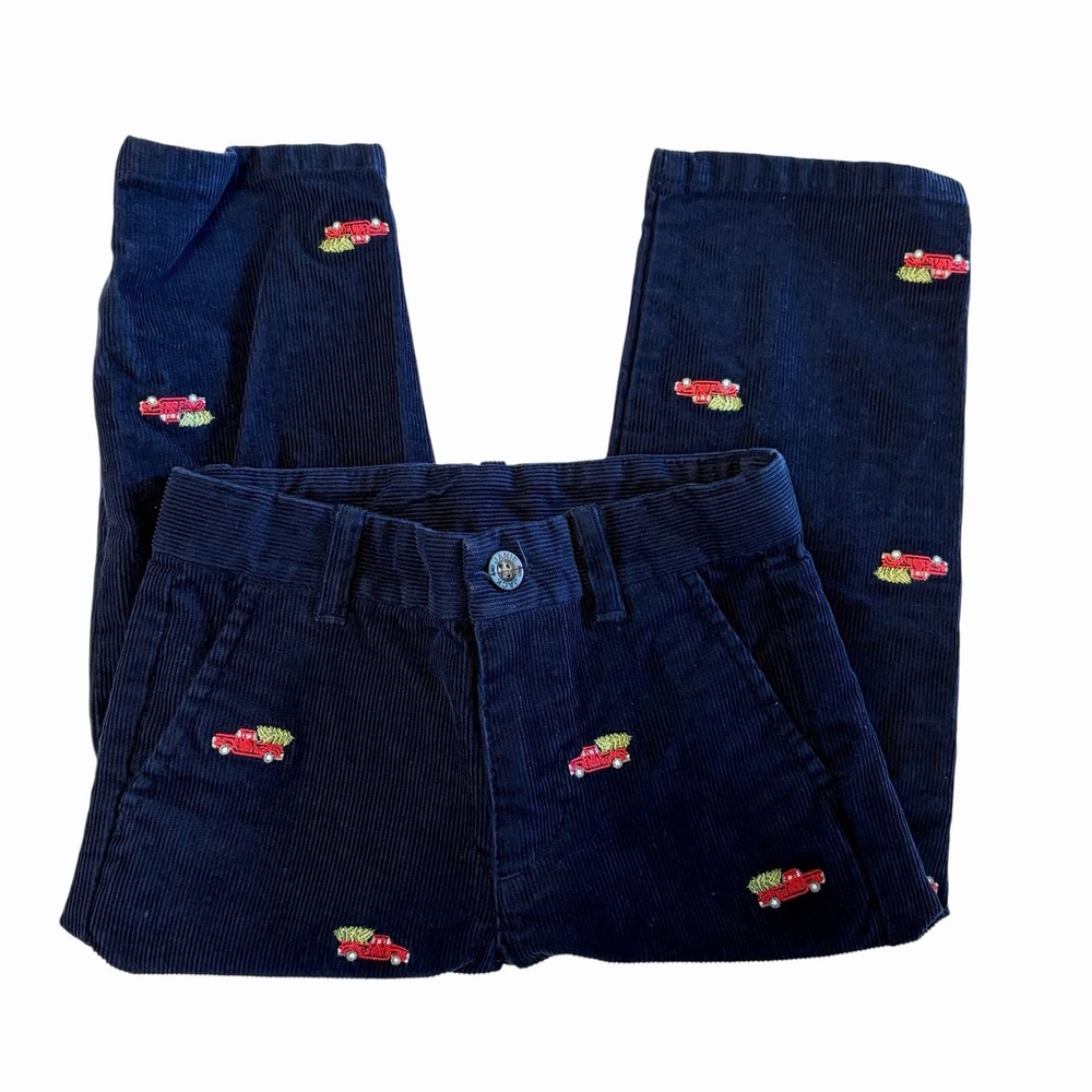 Janie And Jack Corduroy Holiday Pants Boys 2T Christmas Tree Truck Heritage